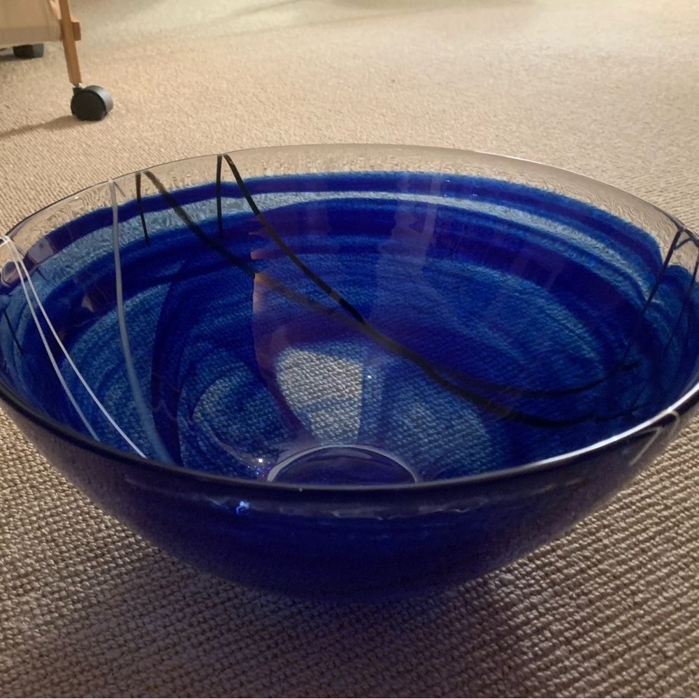 Kosta Boda Contrast Blue large bowl by Anna Ehrner NWOB